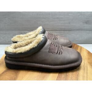 Ariat Kid's Patriot Square Toe Dark Brown Suede Leather Slippers Size Medium 1-2